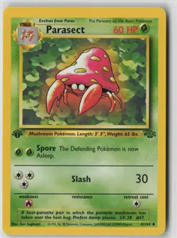 Parasect 41/64 Uncommon Jungle Pokemon 1st Edition Near Mint - Image 1