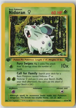 Nidoran F 57/64 Common Jungle Pokemon 1st Edition Near Mint - Image 1