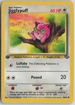 Jigglypuff 54/64 Common Jungle Pokemon 1st Edition Near Mint - Image 1