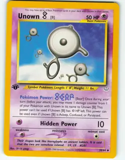 Unown [B] - 1st Edition - 39/64 Neo Revelation - Pokemon TCG - 2001 - Image 1