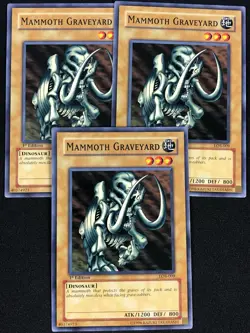 YUGIOH MAMMOTH GRAVEYARD LOB-009 1ST ASIAN ENGLISH X3 (NM) - Image 1