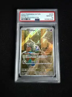 Mimikyu Paldean Fates ETB Pokemon TCG SVP 075, PSA 10 Gem Mint - Image 1