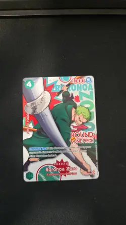 Round 1 One Piece Roronoa Zoro English Promo #PRB02-006 Round One Free Ship - Image 1
