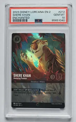 2023 Disney Lorcana Shere Khan Enchanted Menacing Predator #212 PSA 10 - Image 1