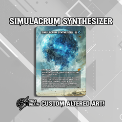 MTG Simulacrum Synthesizer - Altered Full Art Card On Premium BlueCore Cardstock - Image 1