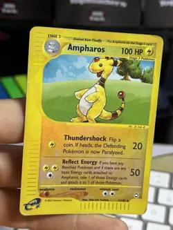 #2 Ampharos 1/147 Aquapolis 2002 Reverse HOlo Rare Pokemon Card TCG - Image 4