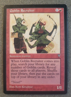 MTG Goblin Recruiter - Visions 1996 Magic The Gathering Card NM (DS3D1PH)....... - Image 1