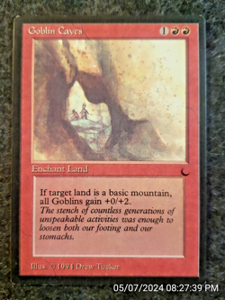 Goblin Caves The Dark NEVER PLAYED MAGIC THE GATHERING MTG CARD (DS3D1F8) - Image 1