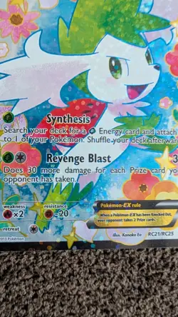 Pokemon Card Shaymin-EX Holo RC21/RC25 Radiant Ultra Rare 110 HP Eng 2013 - Image 1