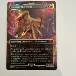 MTG Gandalf the White *BORDERLESS FOIL* The Lord of the Rings 0442 NM - Image 1