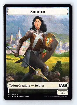 Cat (011) // Soldier Double Token Foil NM Core Set 2021 Magic: The Gathering - Image 2
