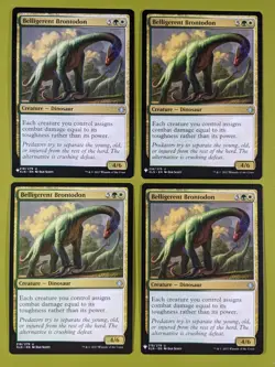 Belligerent Brontodon x4 Ixalan 4x Playset Magic the Gathering MTG - Image 1