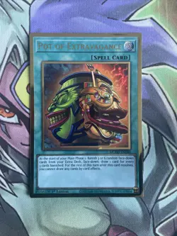 MGED-EN046 Pot Of Extravagance Premium Gold 1st Edition NM Yugioh Card - Image 1