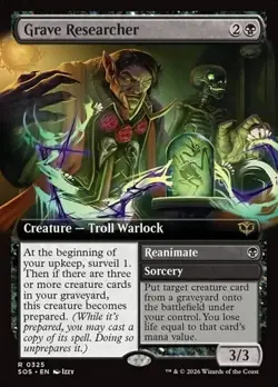 Grave Researcher // Reanimate - Extended Art SOS NM MTG - Image 1