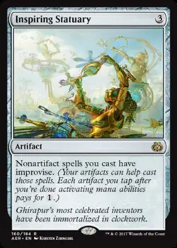 MTG Inspiring Statuary - Foil, Aether Revolt, Moderately Played, English - Image 1