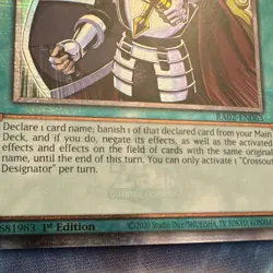 Konami Yu-Gi-Oh! TCG Crossout Designator RA02-EN063 QCSR Foil 1st Ed EN - Image 3