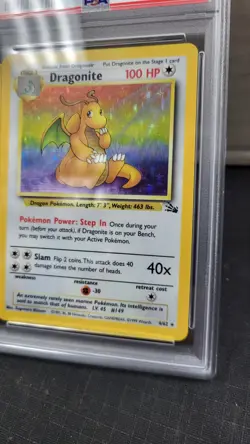 1999 DRAGONITE HOLO RARE FOSSIL POKEMON TCG PSA 7 NM NEAR MINT #4/62 - Image 3