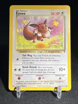 Eevee 74/110 Legendary Collection Pokemon Card 2002 Vintage TCG Collectible - Image 1