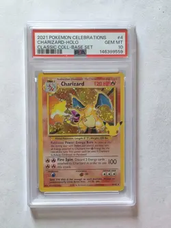 PSA 10 Charizard Celebrations Classic 4/102 Holo Base Set Pokemon Card 2021 - Image 1
