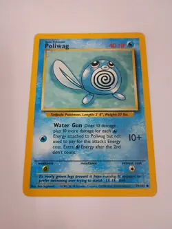 Pokemon Base Set 2 Poliwag Common Card 88/130 LP - Image 1