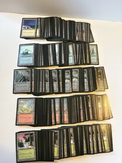 500 Magic The Gathering Ice Age Basic Lands MTG Vintage Lot 100 Each Type LP-NM - Image 1