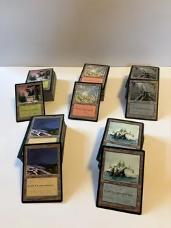 500 Magic The Gathering Ice Age Basic Lands MTG Vintage Lot 100 Each Type LP-NM - Image 2