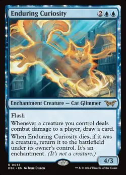 MTG Enduring Curiosity (51/499) Duskmourn House of Horror LP - Image 1
