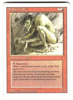 Sedge Troll Rare Revised Edition Magic: The Gathering Lightly Played - Image 1