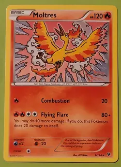 Moltres 9/124 XY Fates Collide Non Holo Rare Pokemon Trading Card Game 2016 - Image 1
