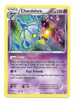 POKEMON CARD HOLO CHANDELURE 50/114 NO 609 LURING POKEMON TCG CCG - Image 1