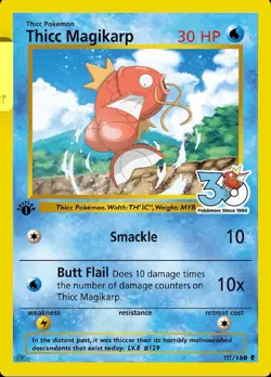 Thicc Magikarp 30 HP Regular English 30th Anniversary Pokemon fan art limited - Image 1