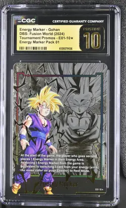 Energy Marker - Gohan E01-10 CGC 10 Pristine Pack 01 Dbs: Fusion World Card - Image 1