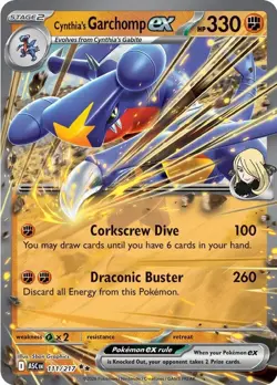 Pokemon Cynthia's Garchomp ex [ME: Ascended Heroes - 111/217]Holofoil NM Doub... - Image 1