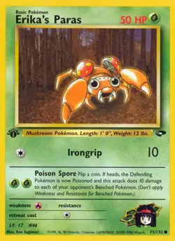 Erika's Paras 071/132 Gym Challenge LP Unlimited - Image 1