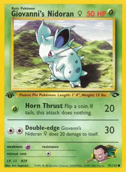 Giovanni's Nidoran F 075/132 Gym Challenge LP Unlimited - Image 1