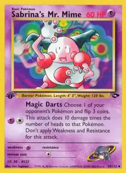 Sabrina's Mr. Mime 059/132 Gym Challenge LP Unlimited - Image 1