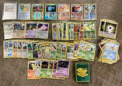 Pokemon Card Lot Damaged And Played Cards - Image 1