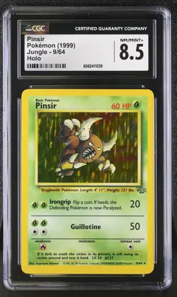 CGC 8.5 Pinsir 1999 Jungle 9/64 Holo Pokemon Card - Image 1