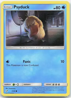 Psyduck 7/18 Common Detective Pikachu Pokemon Holo Moderately Played - Image 1