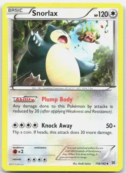 Snorlax 118/162 Uncommon BREAKthrough Pokemon Lightly Played - Image 1