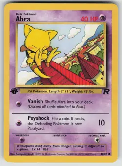 Abra 49/82 Common Team Rocket Pokemon 1st Edition Lightly Played - Image 1