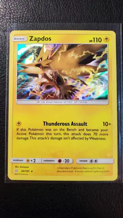 Zapdos HOLO 040/181 NM PF Pokemon Team Up Series - Image 1