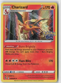 Charizard Holo Holo Rare Pokemon GO 010/078 NM - Image 1