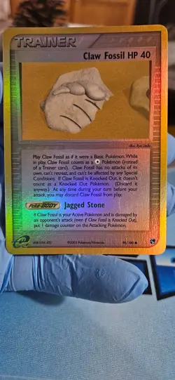 Pokemon 90/100 Claw Fossil Sandstorm Reverse Holo Common - Image 1