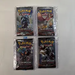 Pokemon Sun & Moon Burning Shadows Booster Pack Art Set Factory Sealed Lot Of 4 - Image 1