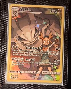Pokemon TCG Steelix 247/236 Cosmic Eclipse Secret Rare Full Art Holo EN 170 HP - Image 1