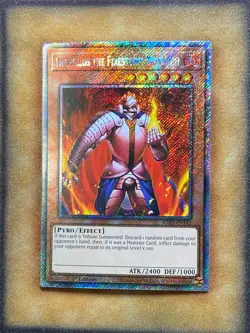 Yugioh Thestalos the Firestorm Monarch RA03-EN143 Platinum Secret Rare 1st Ed NM - Image 1