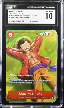 Monkey D Luffy ST21-014 Super Rare CGC 10 Starter Deck EX Gear 5 One Piece Card - Image 1