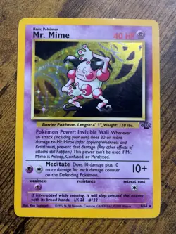 Mr. Mime 6/64 Jungle Holo Rare Pokemon Card Used Played with - Image 1