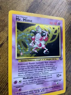 Mr. Mime 6/64 Jungle Holo Rare Pokemon Card Used Played with - Image 3